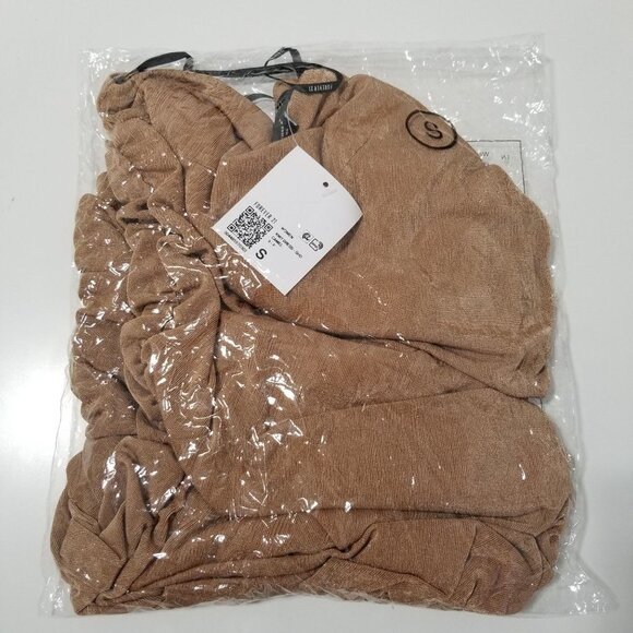 NWT Forever 21 Ruched One-Shoulder Dress‎ in Camel Size S - Picture 5 of 7